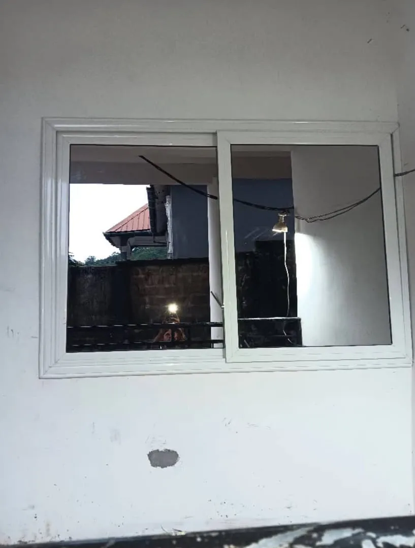 White aluminium window